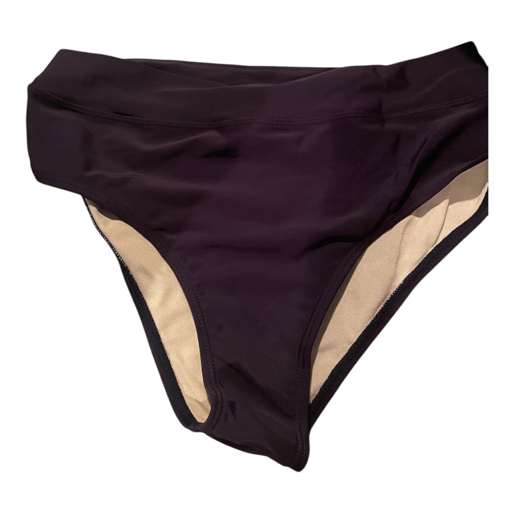 Women’s Pink Cove Black High Waisted Moderate Swim Bottoms Size Medium